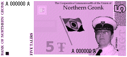 Five Tallir Note obverse of Krepost Stolitsa